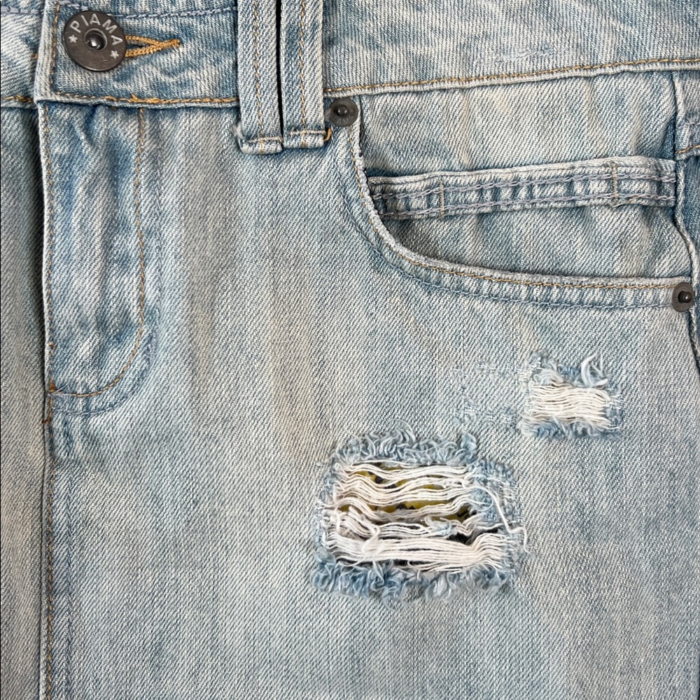 PIAMA VINTAGE Distressed Denim Skirt - Picture 2 of 10